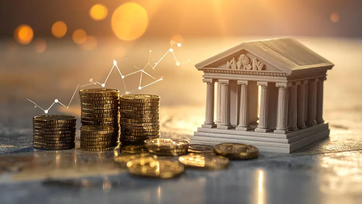 Concept de croissance financière et d'investissement bancaire