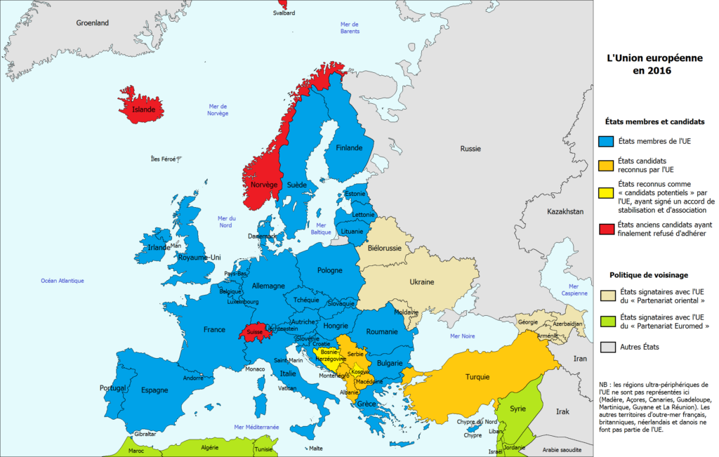 carte de l'union européenne
